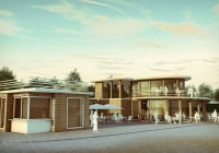 Entwurf für ein neues Hafengebäude am Berzdorfer See